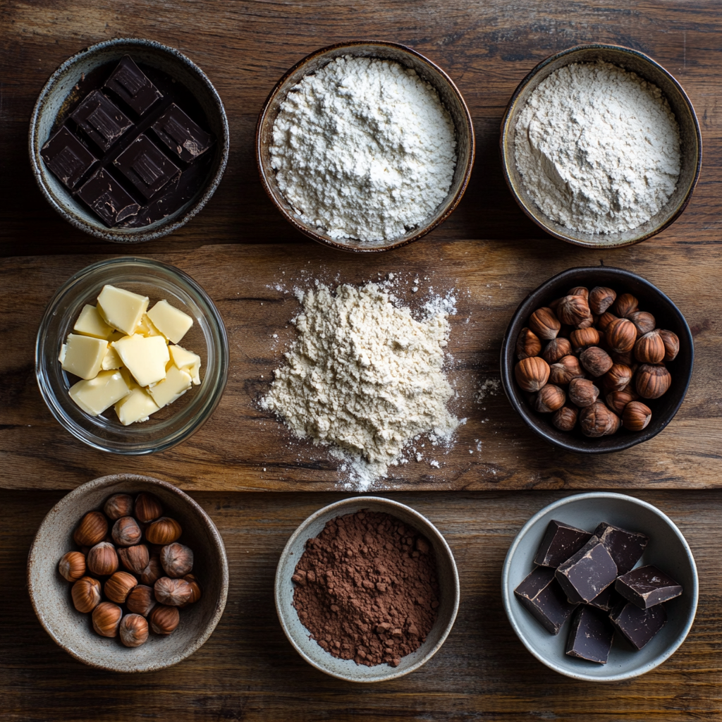 Hazelnut Double Chocolate Chunk Cookies ingredients