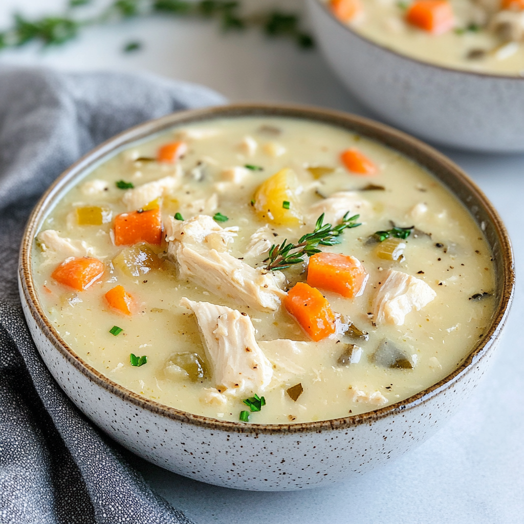 Healthy Chicken Pot Pie Soup