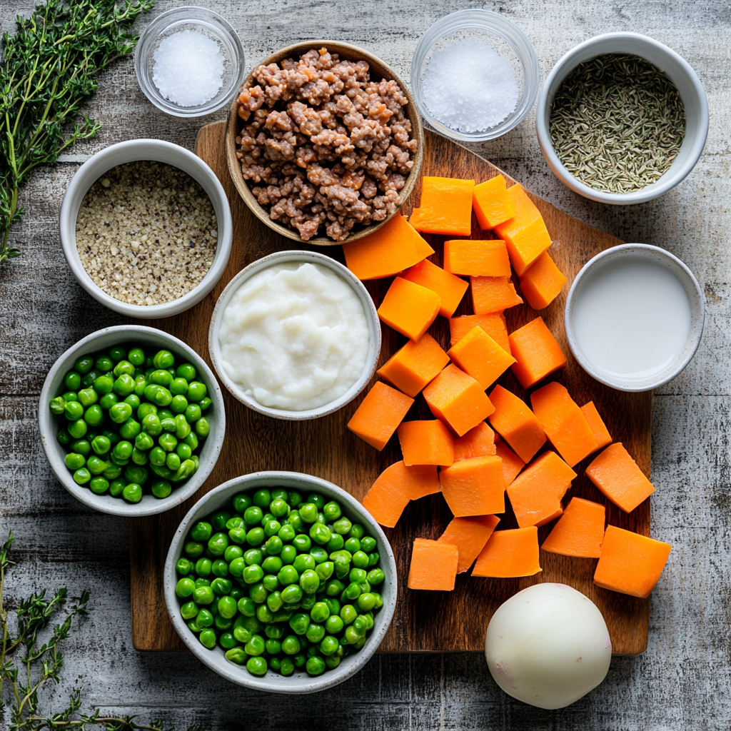Homemade Sweet Potato Shepherd’s Pie Recipe ingredients
