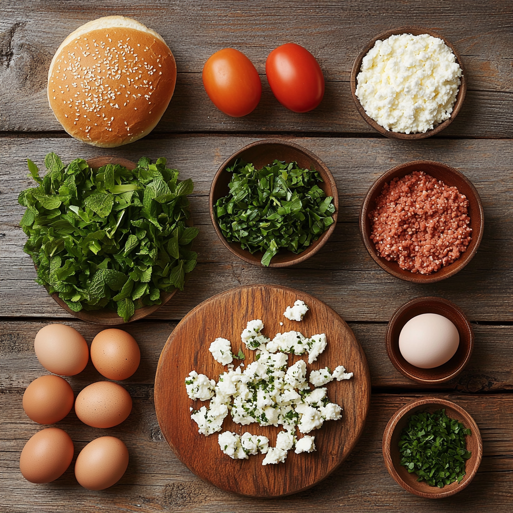 Lamb Feta Burgers ingredients