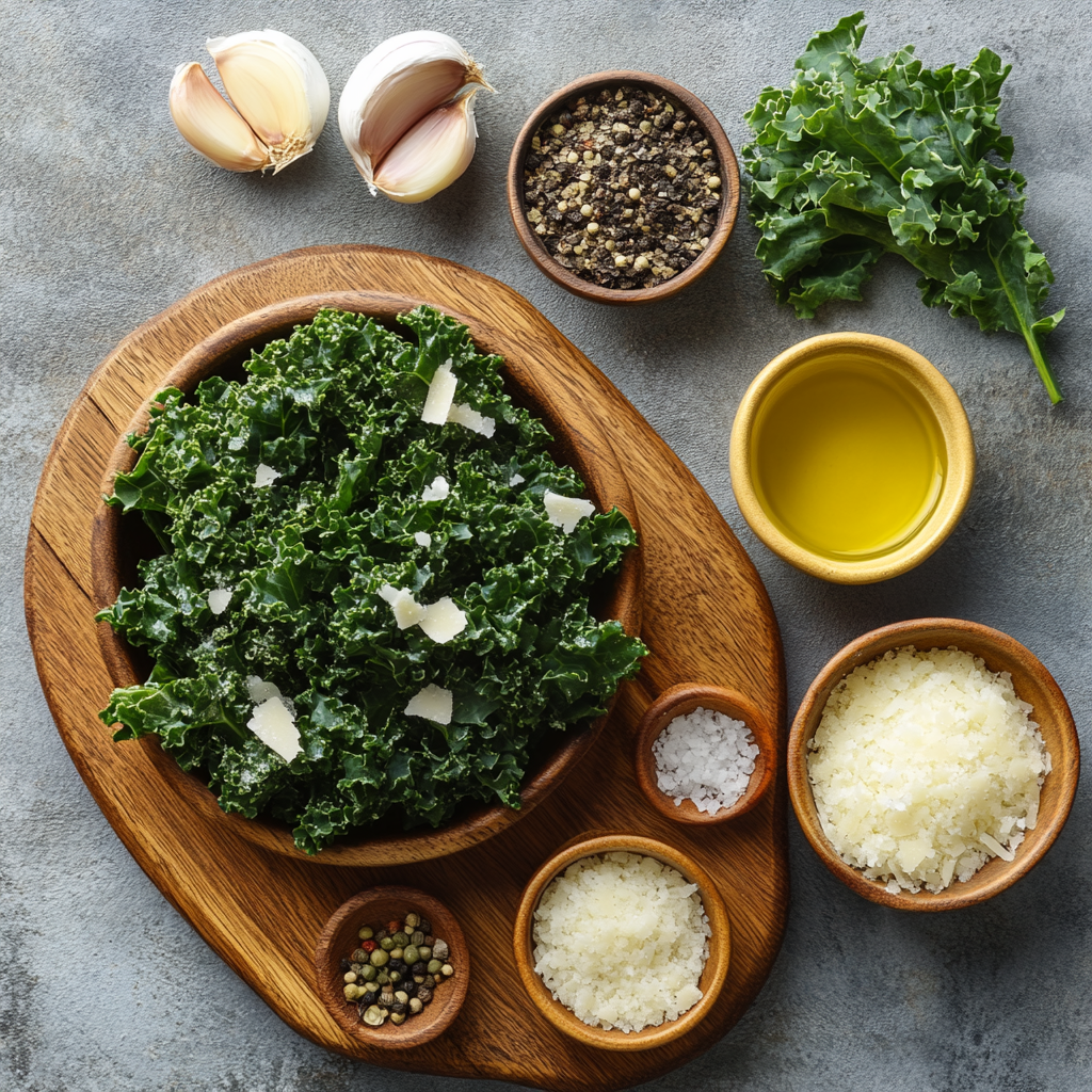 Lemon Parmesan Kale Salad ingredients