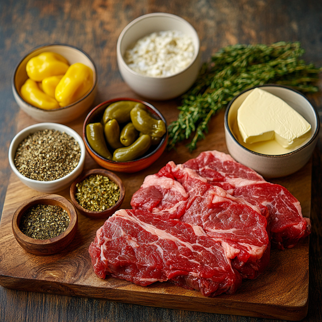Mississippi Pot Roast with Beef Gravy ingredients