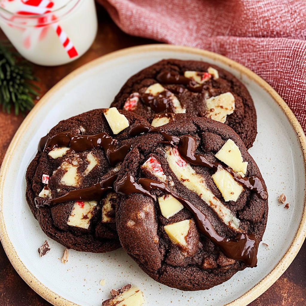 Mocha Peppermint Chocolate Cookies