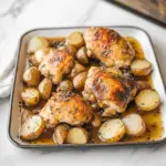 One Pan Garlic Roasted Chicken and Baby Potatoes 1