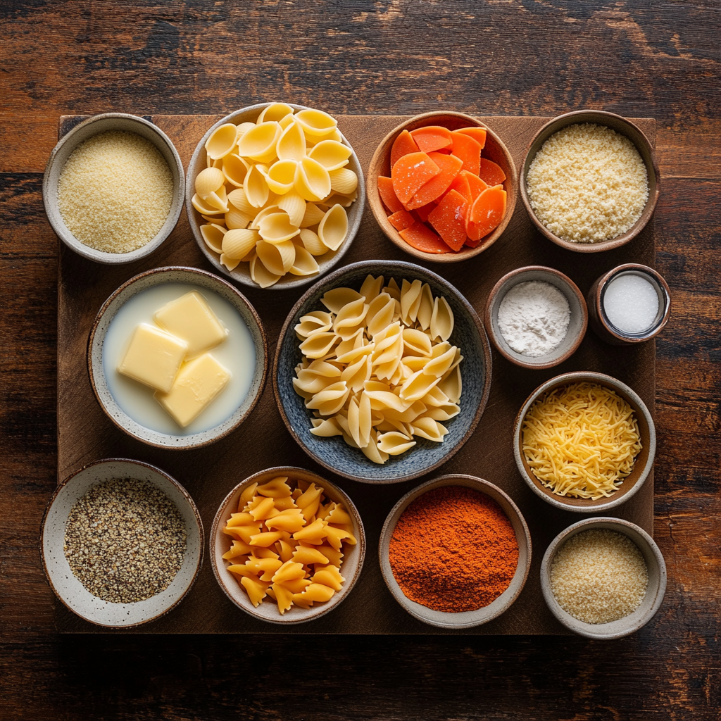 Oven-Baked Gluten Free Mac and Cheese ingredients