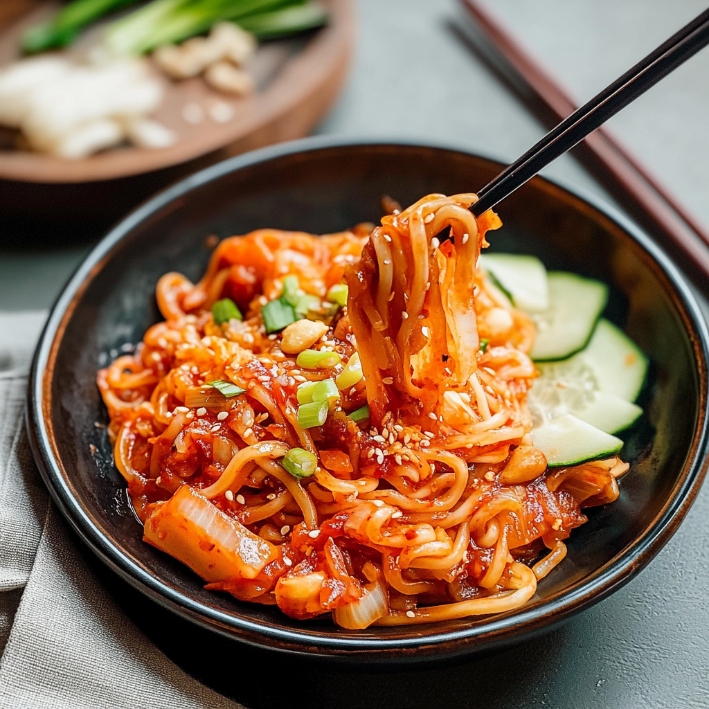 Quick Kimchi Noodles 1