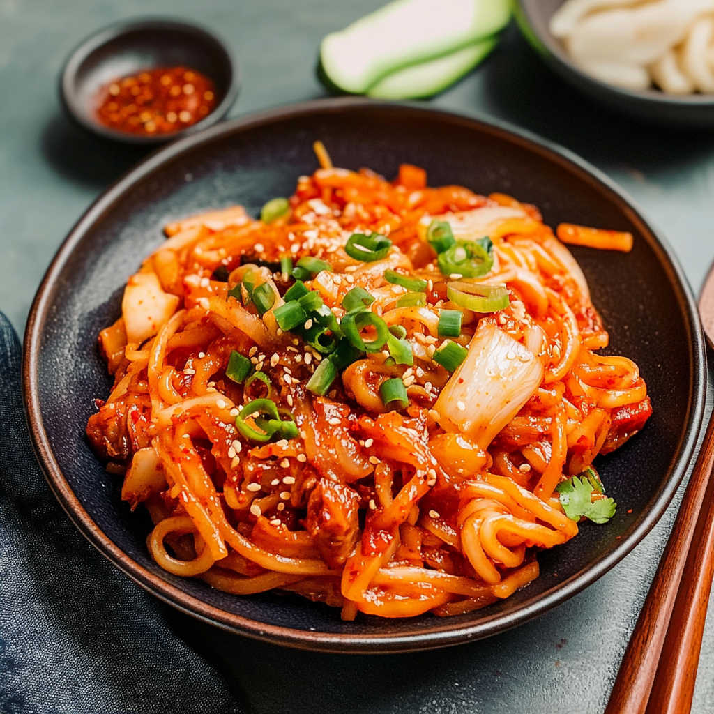 Quick Kimchi Noodles