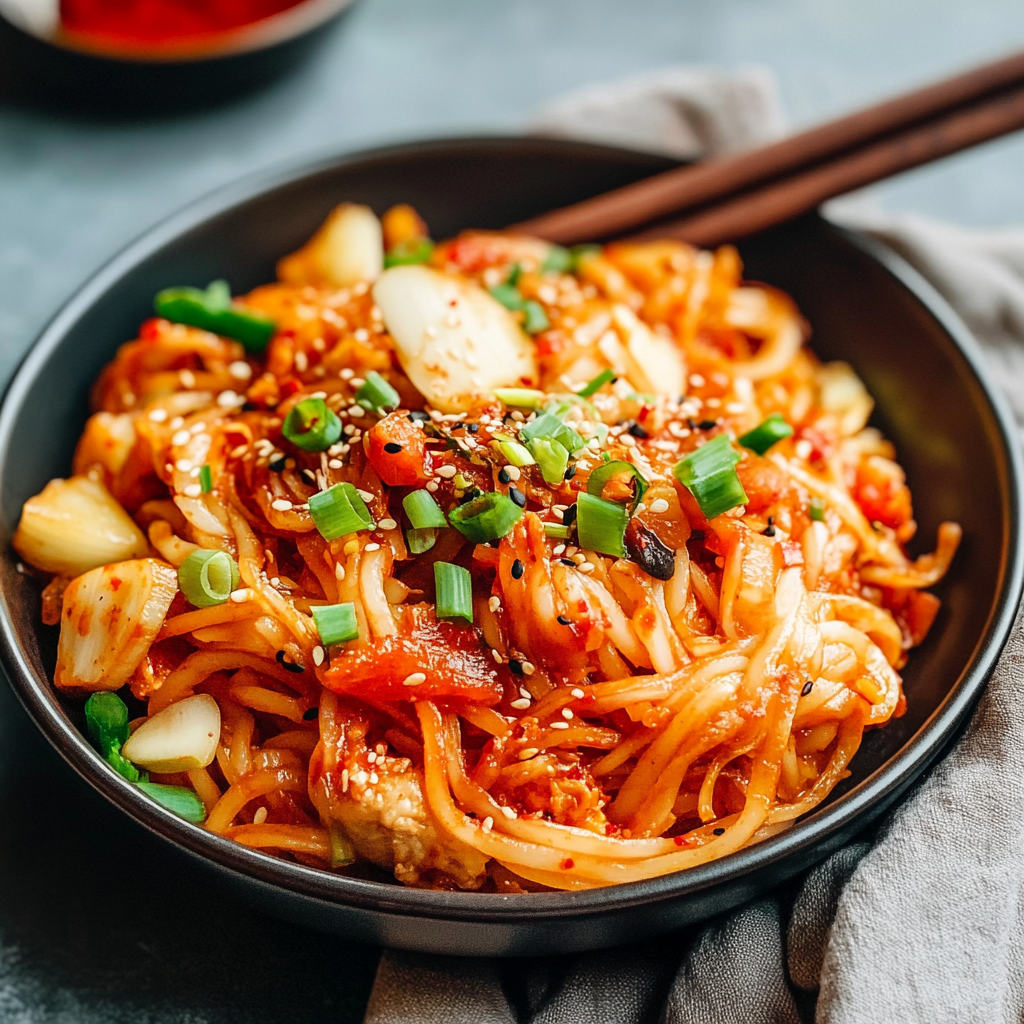 Quick Kimchi Noodles