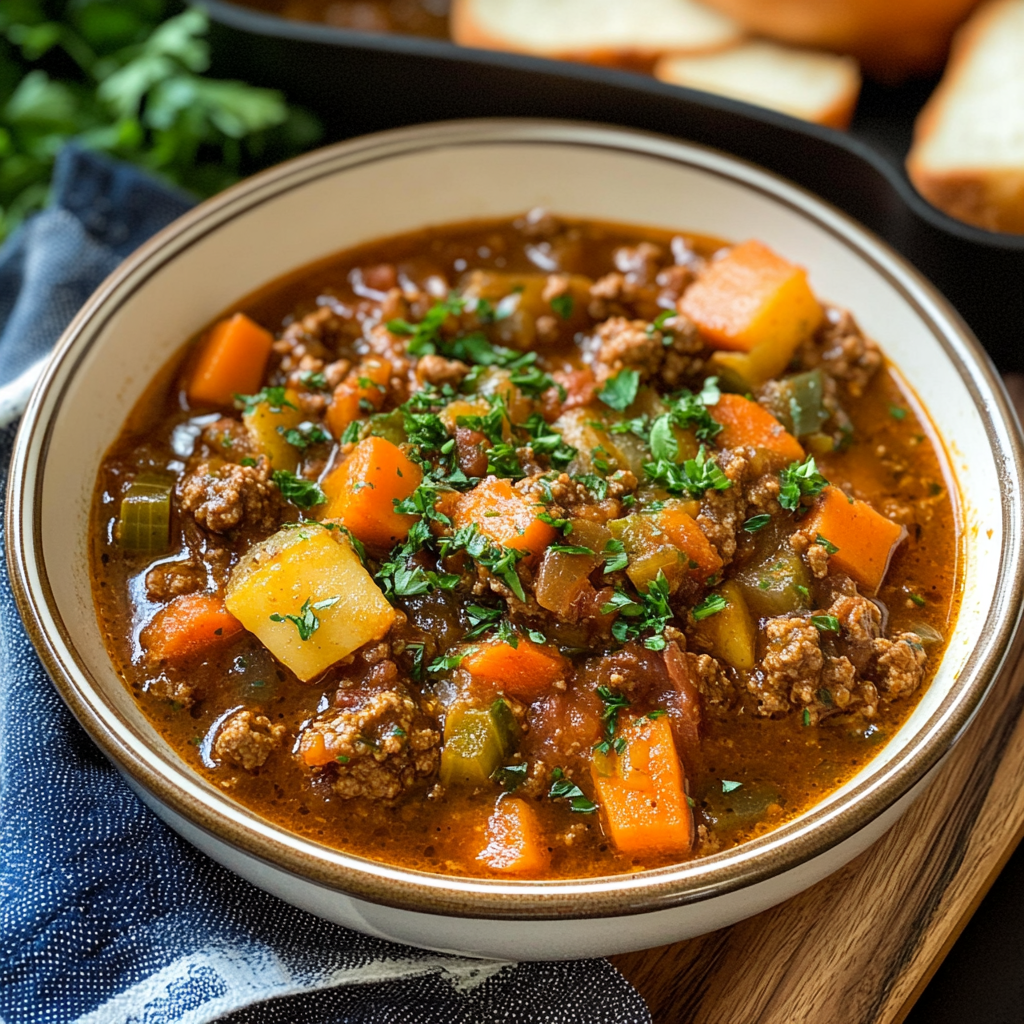 Slow Cooker Ground Beef Stew source1 2