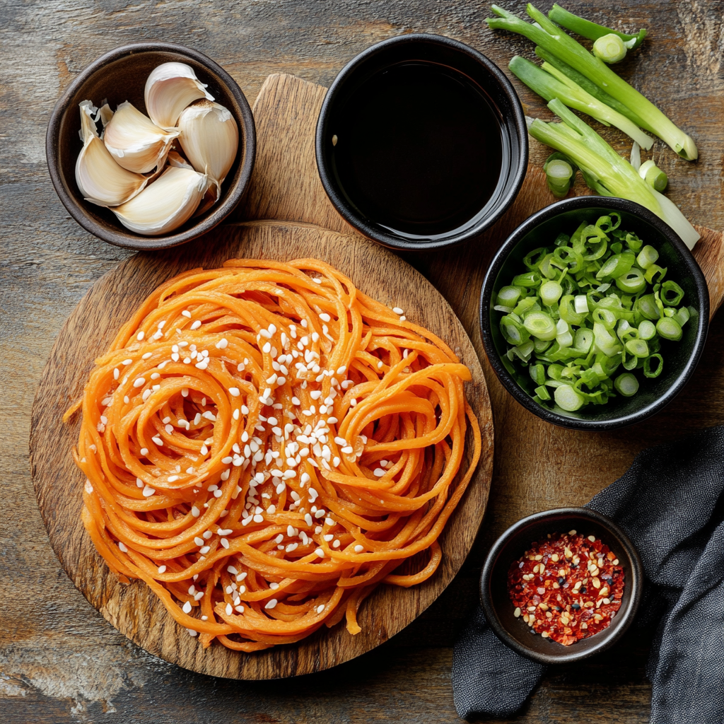 Soy Sauce Sweet Potato Noodles ingredients