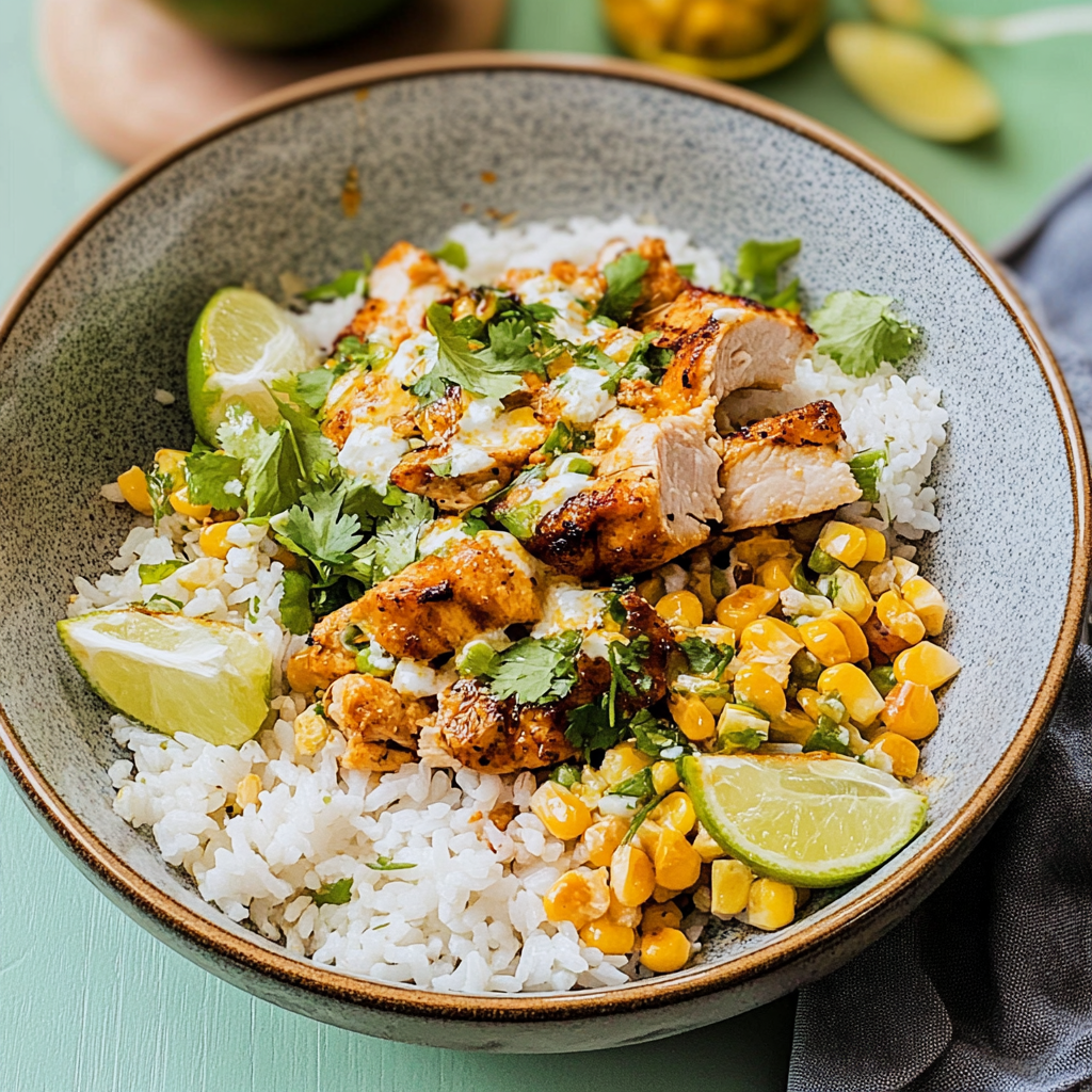 Street Corn Chicken and Rice Bowls 1