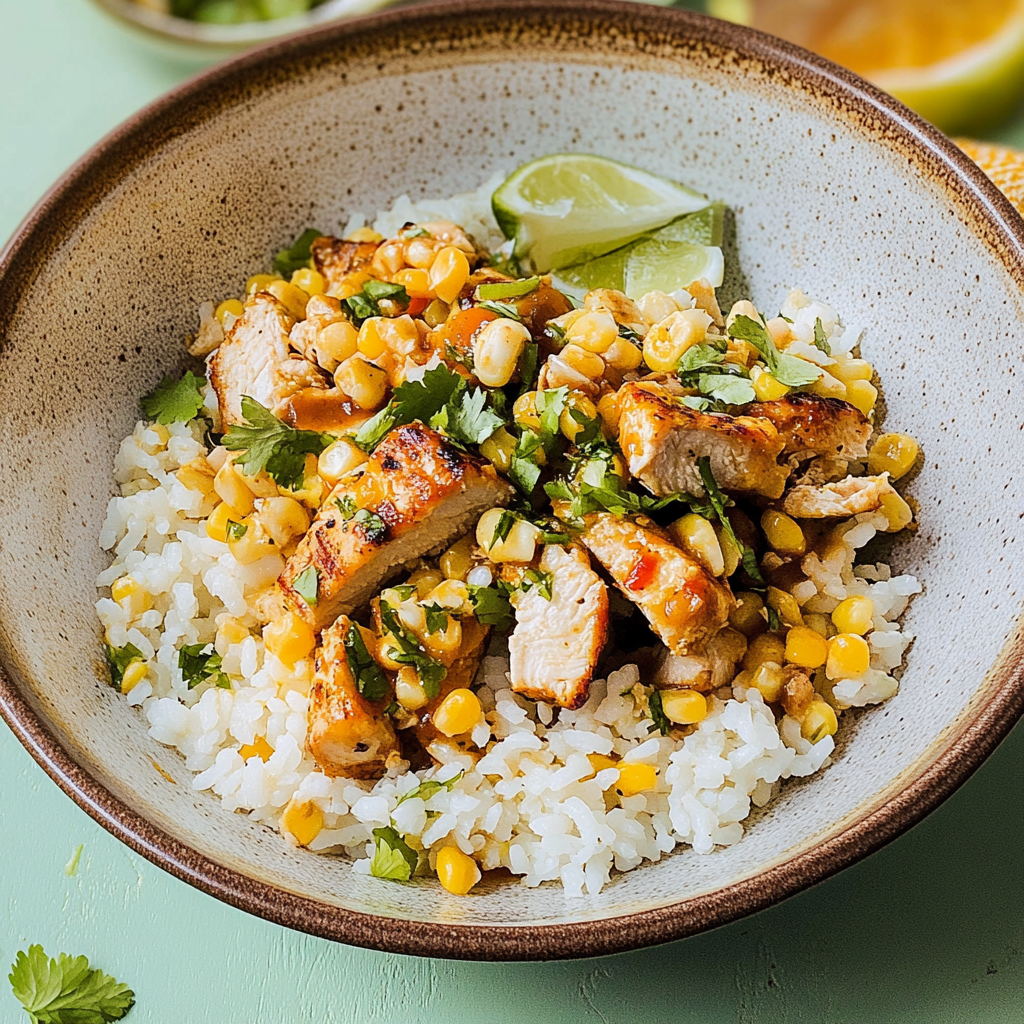 Street Corn Chicken and Rice Bowls