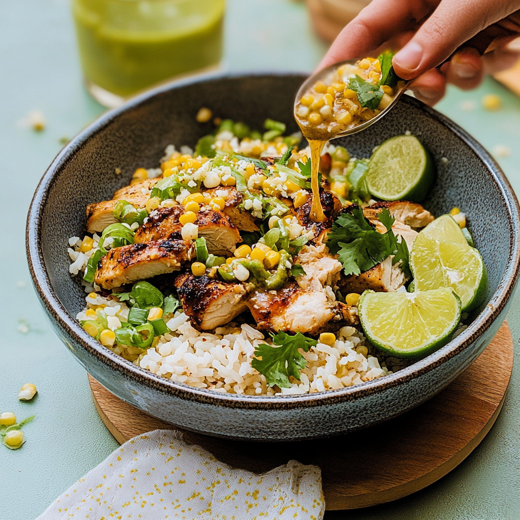 Street Corn Chicken and Rice Bowls