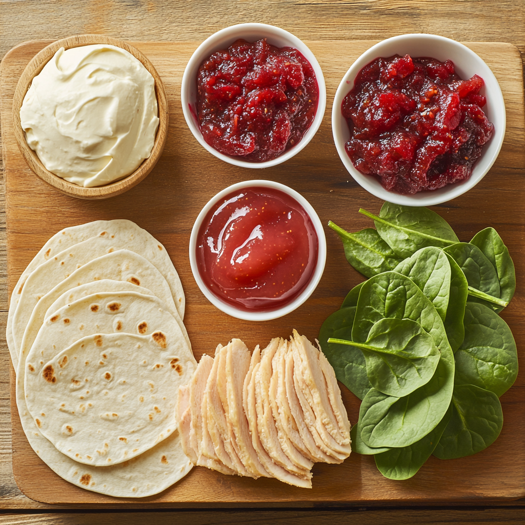 Turkey Cranberry Pinwheels ingredients