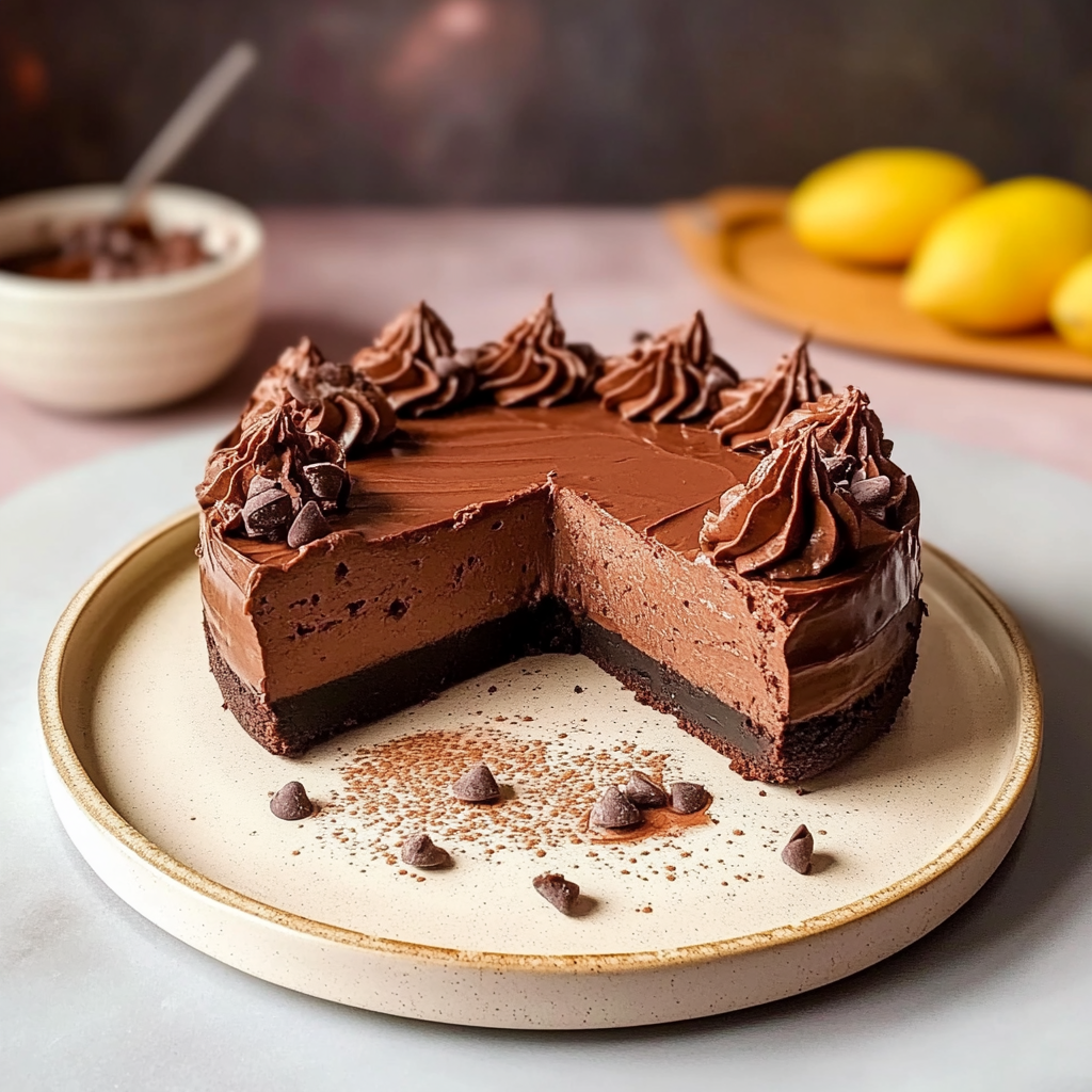 Vegan Chocolate Mousse Cheesecake 1