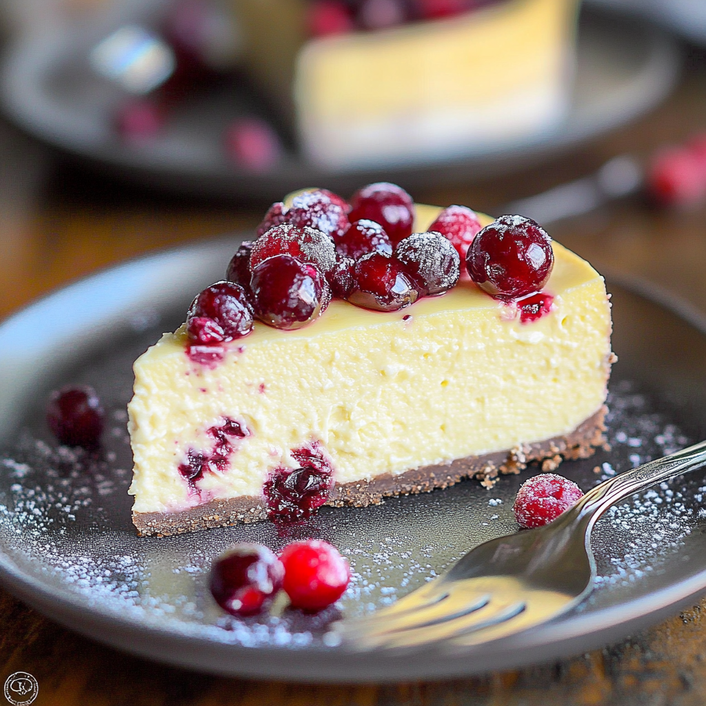 White Chocolate Cranberry Cheesecake