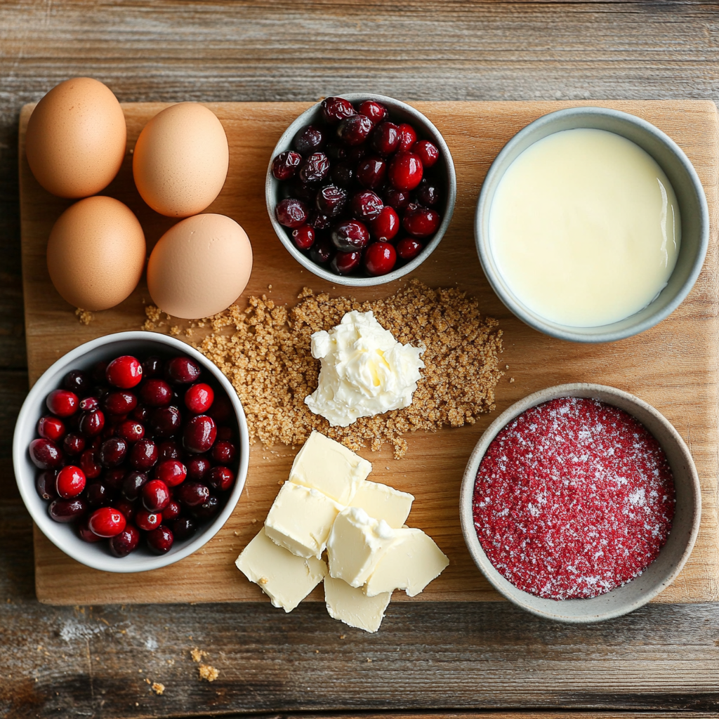White Chocolate Cranberry Cheesecake ingredients