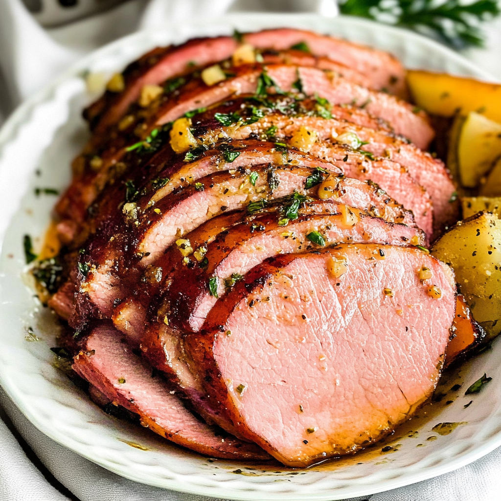 Air Fryer Ham with Garlic Butter 1