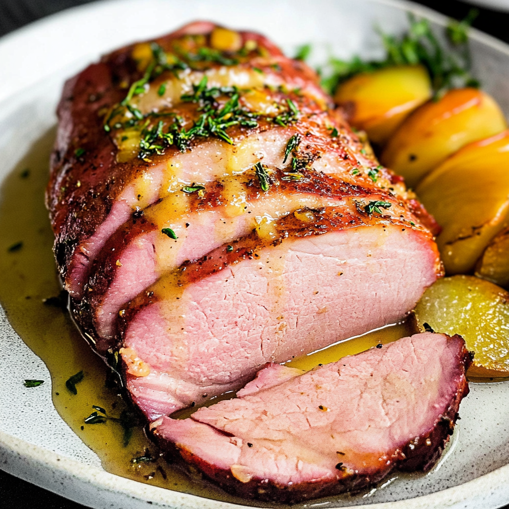 Air Fryer Ham with Garlic Butter