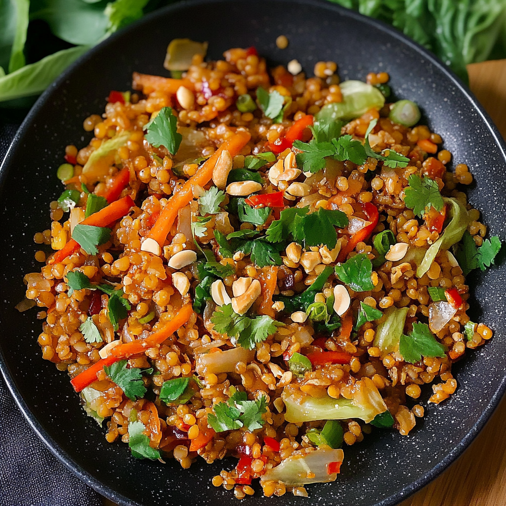Asian Lentil Lettuce Wraps