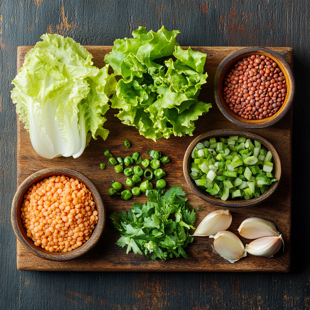 Asian Lentil Lettuce Wraps ingredients