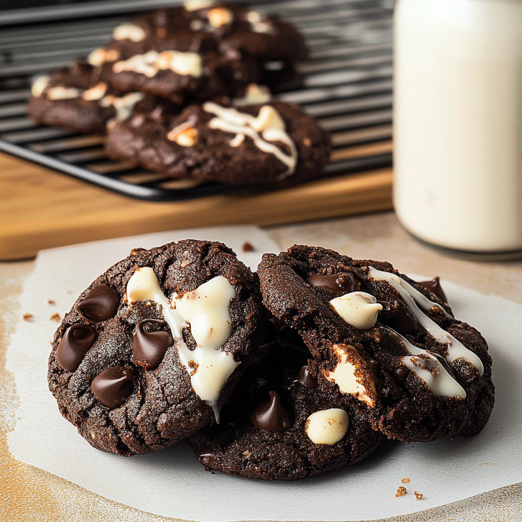 Black and White Chocolate Chip Cookies