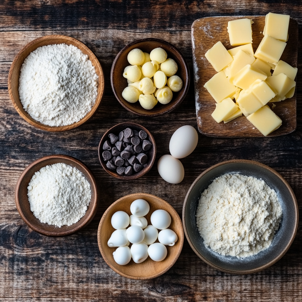 Black and White Chocolate Chip Cookies ingredients