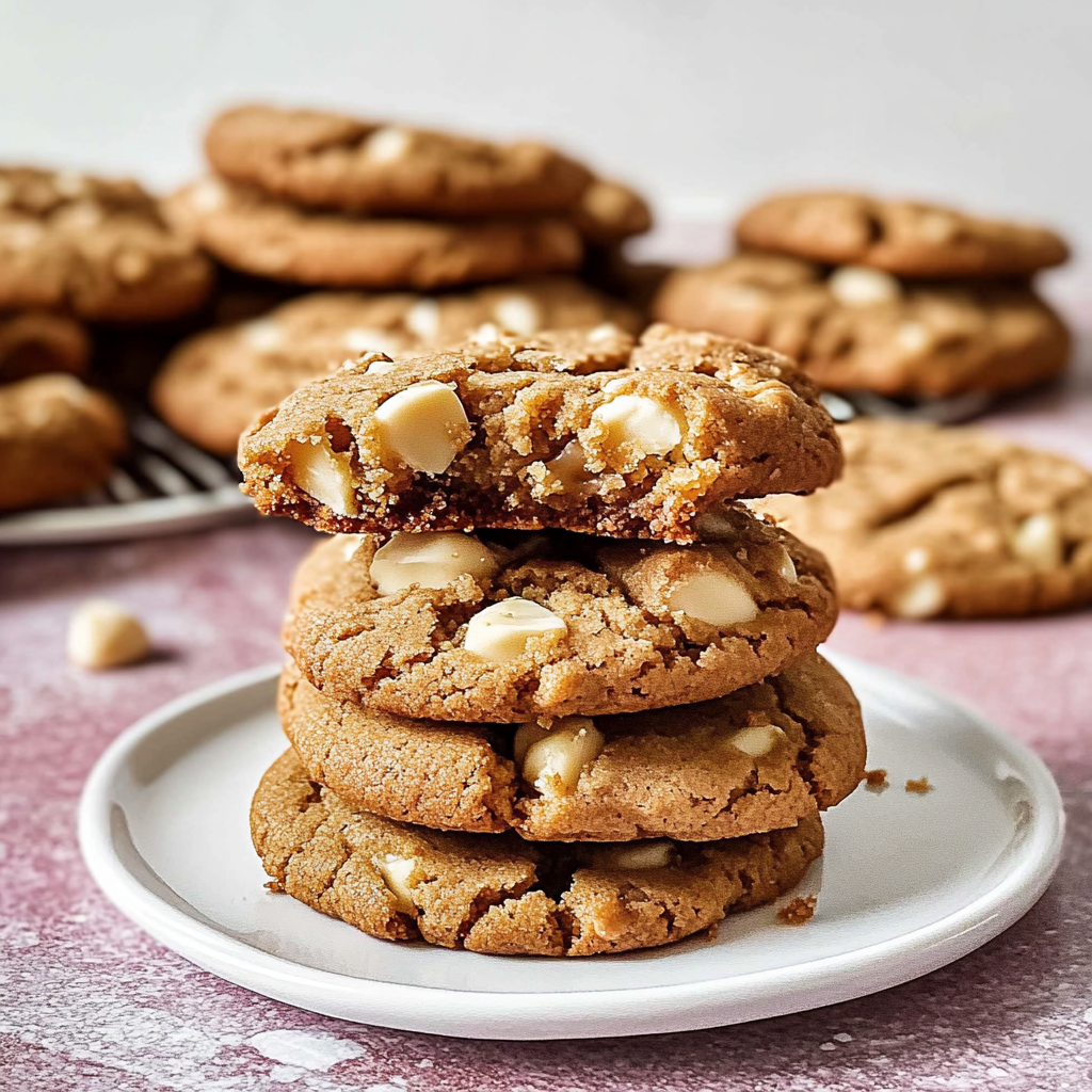 Brown Butter White Chocolate Macadamia Nut Cookies with Ginger