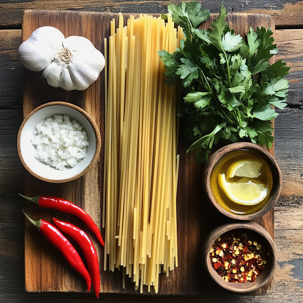 Chili Garlic Pasta ingredients