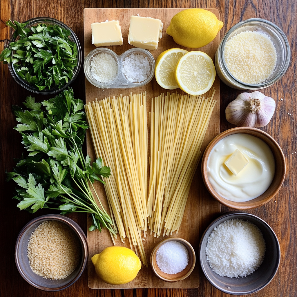 Crab Pasta ingredients