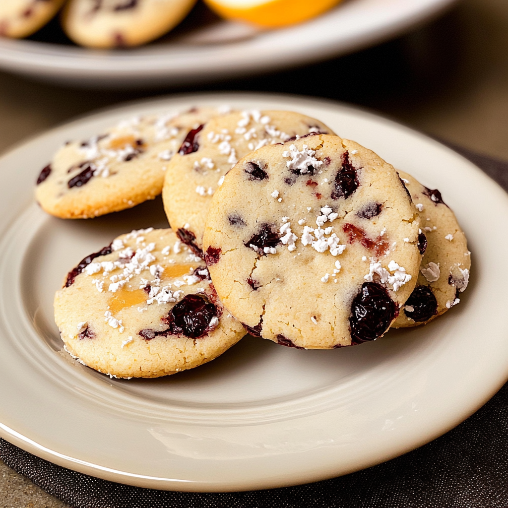 Cranberry Orange Shortbread Cookies