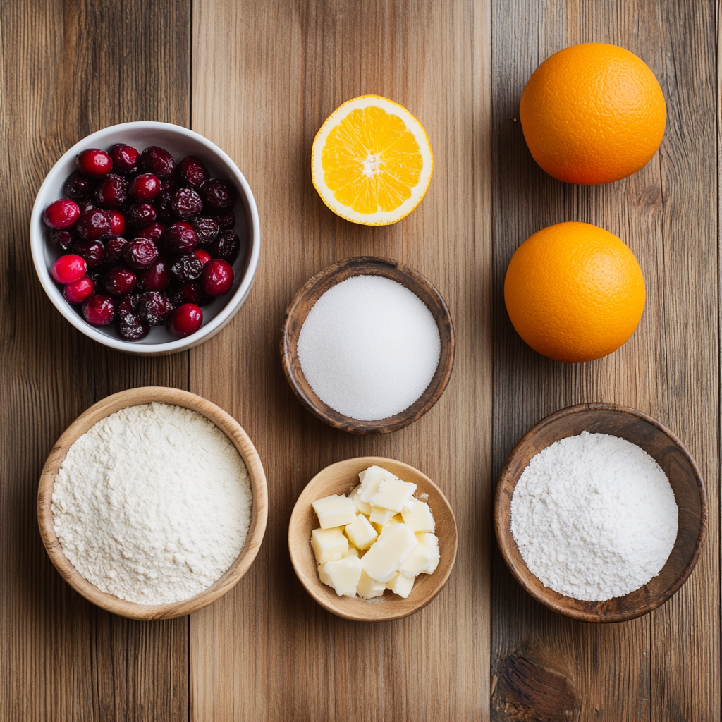Cranberry Orange Shortbread Cookies ingredients
