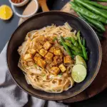 Crispy Tofu Bowls with Curry Noodles and Chili Green Beans 1