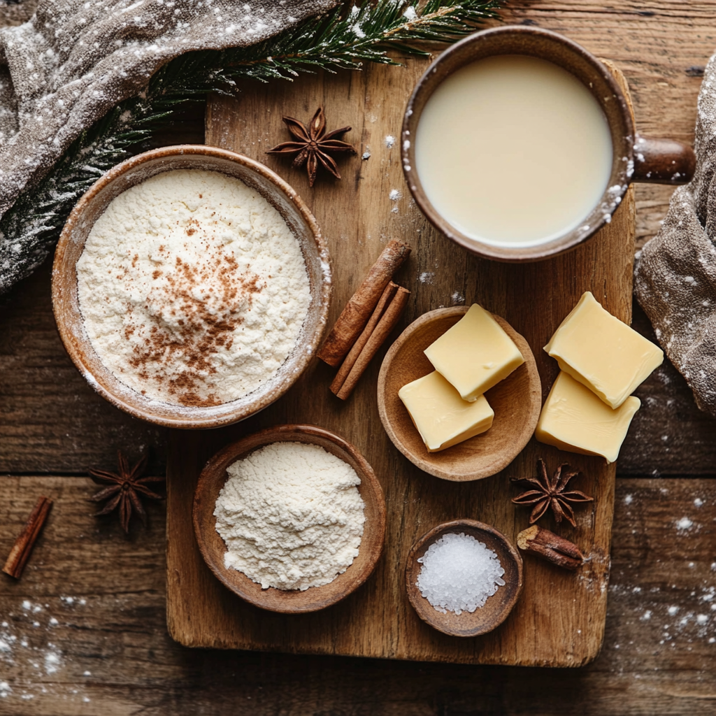 Eggnog Cinnamon Rolls ingredients