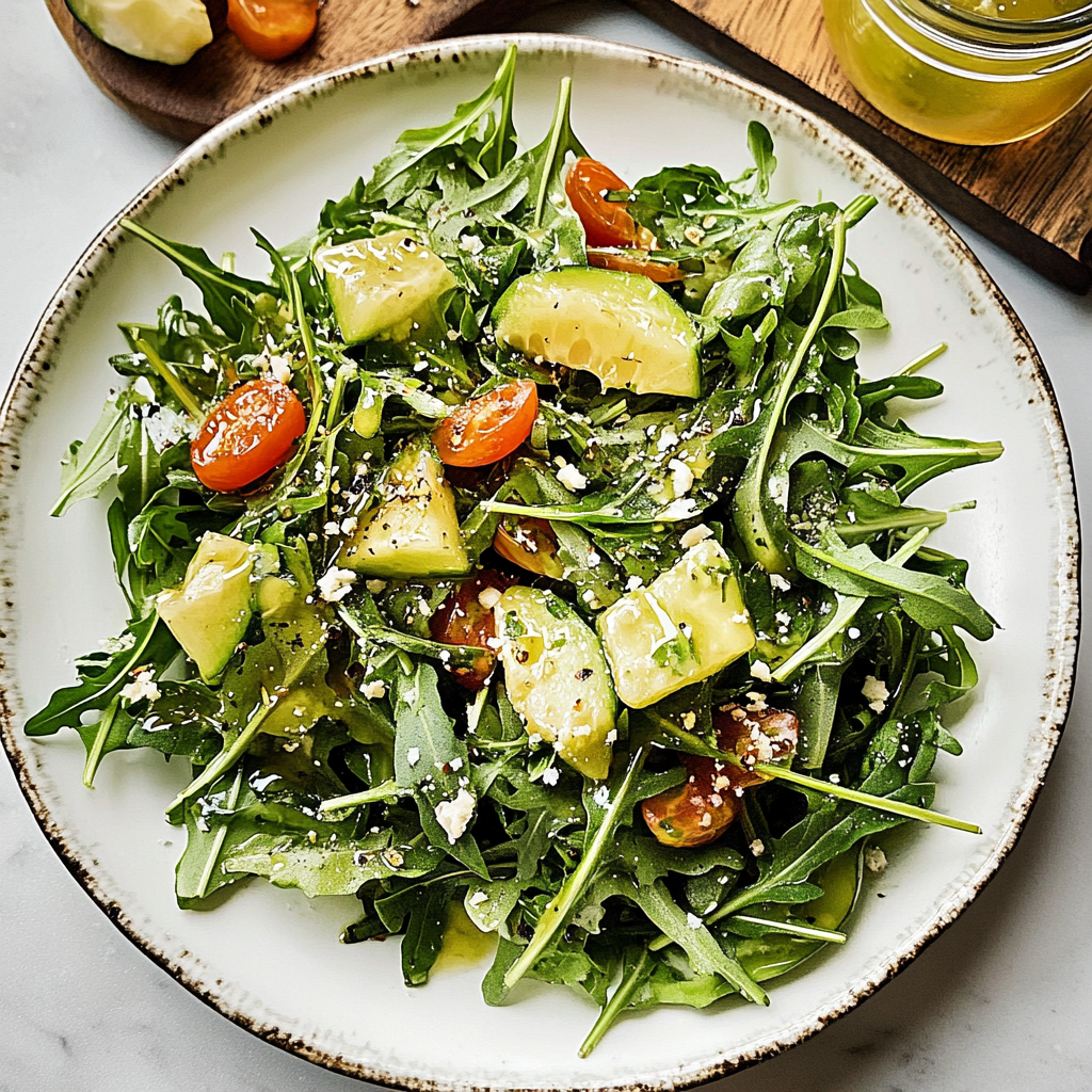 Everyday Arugula Side Salad with Lemon Basil Vinaigrette 1
