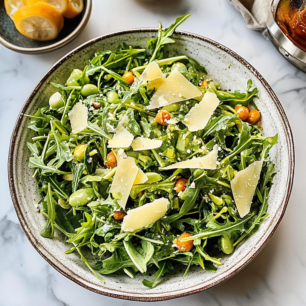 Everyday Arugula Side Salad with Lemon Basil Vinaigrette