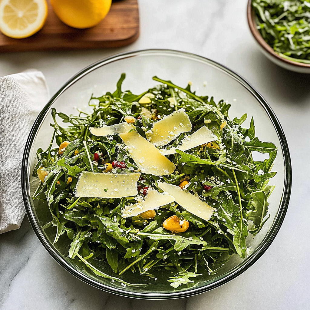 Everyday Arugula Side Salad with Lemon Basil Vinaigrette