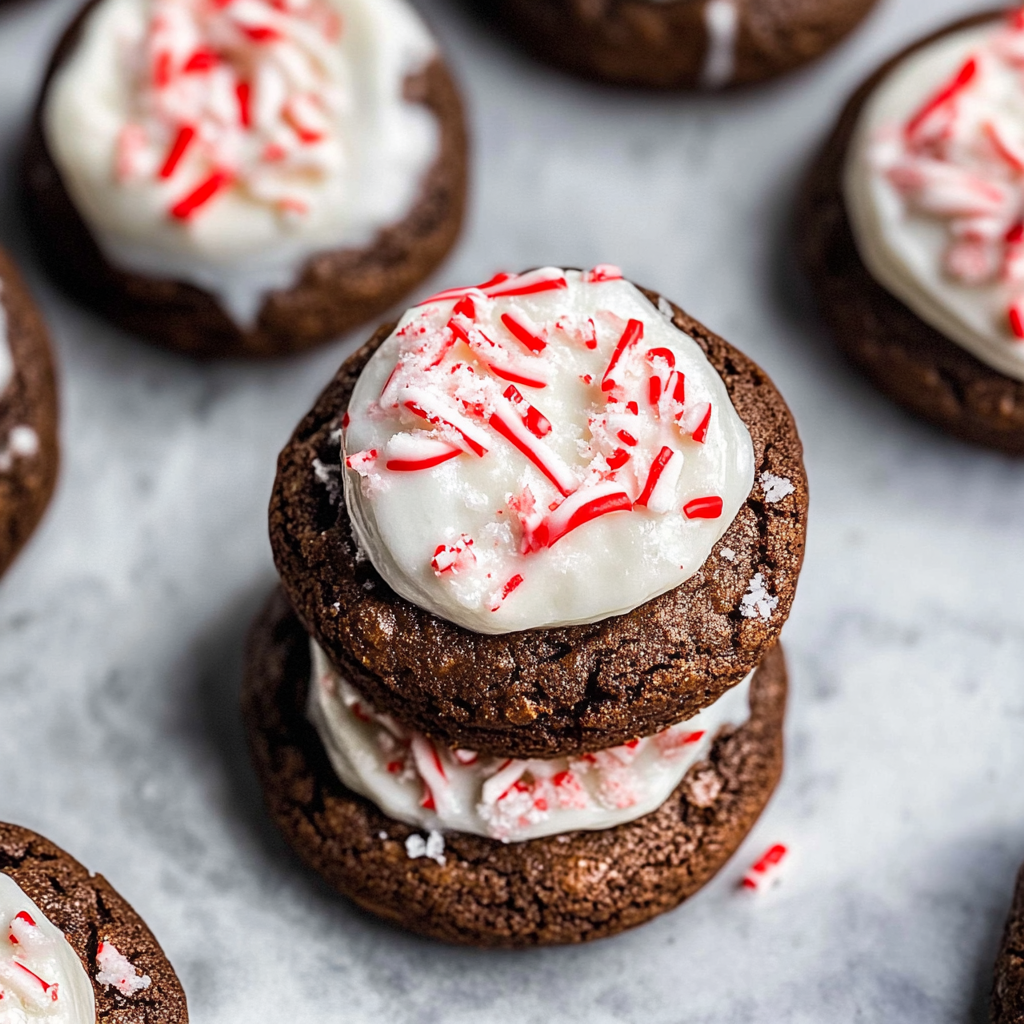 Frosted Peppermint Brownie Cookies 1