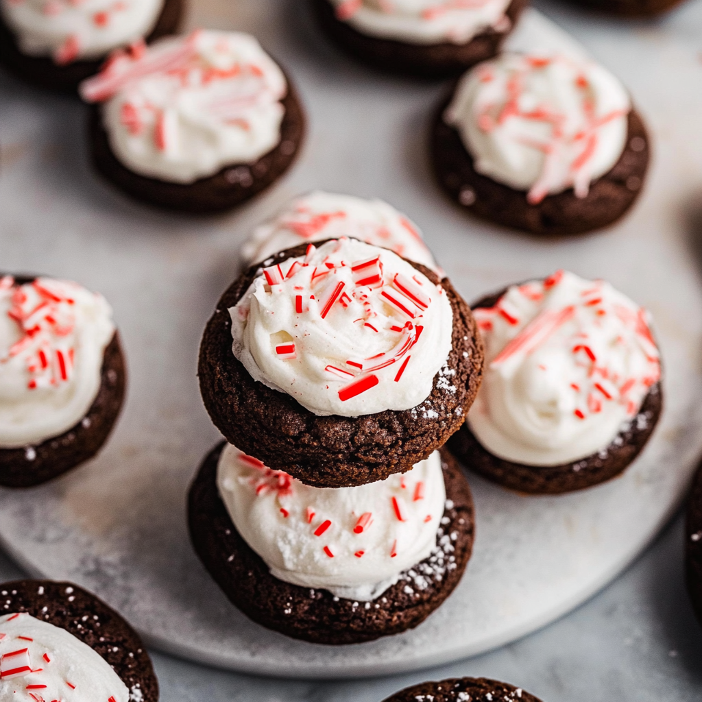 Frosted Peppermint Brownie Cookies