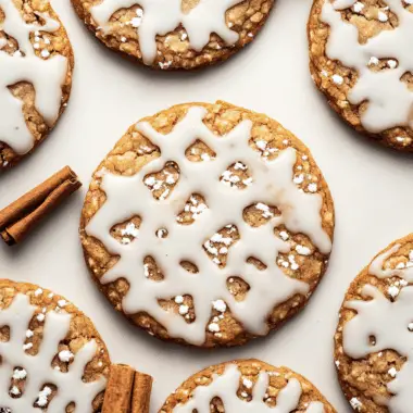 Iced Gingerbread Oatmeal Cookies 1