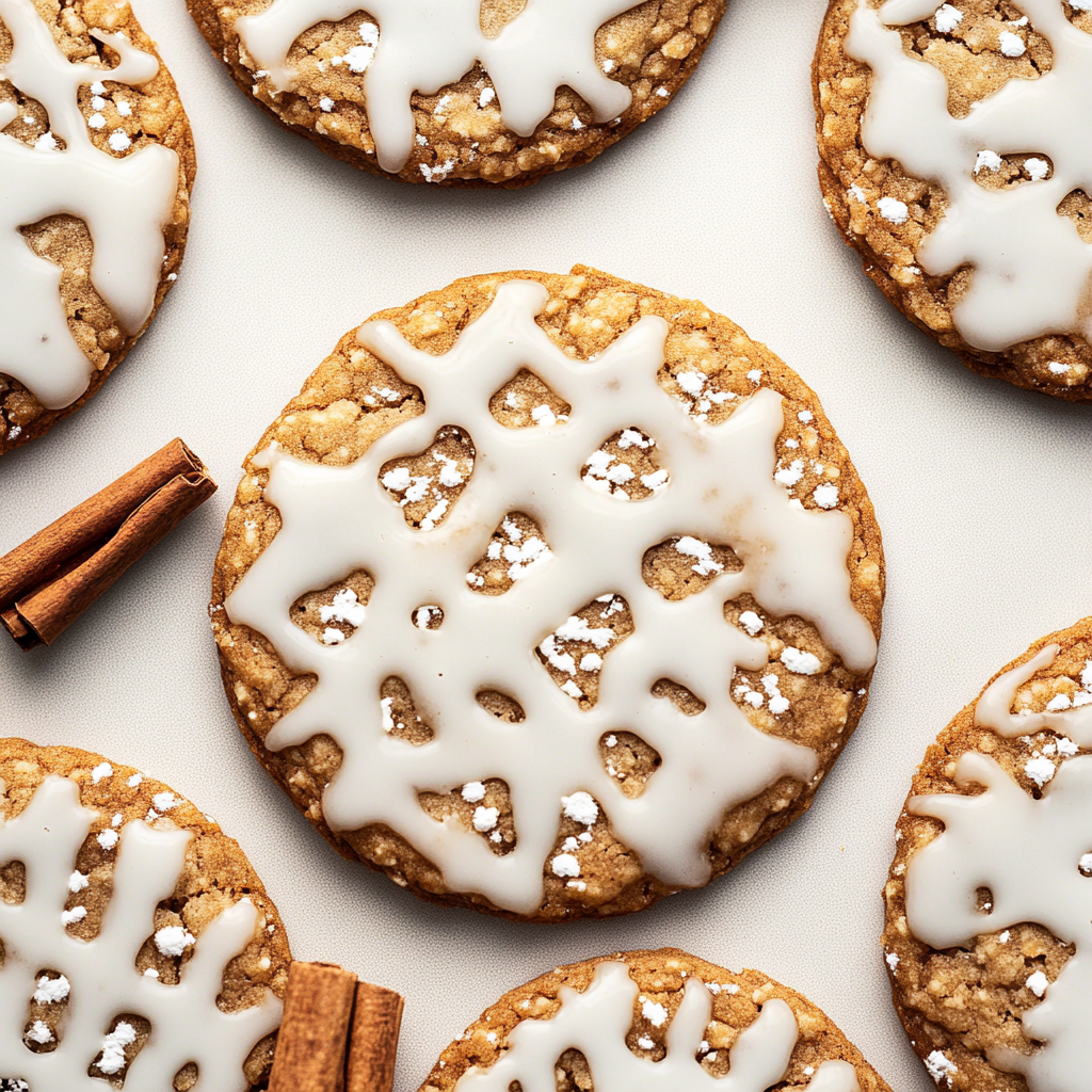 Iced Gingerbread Oatmeal Cookies 1
