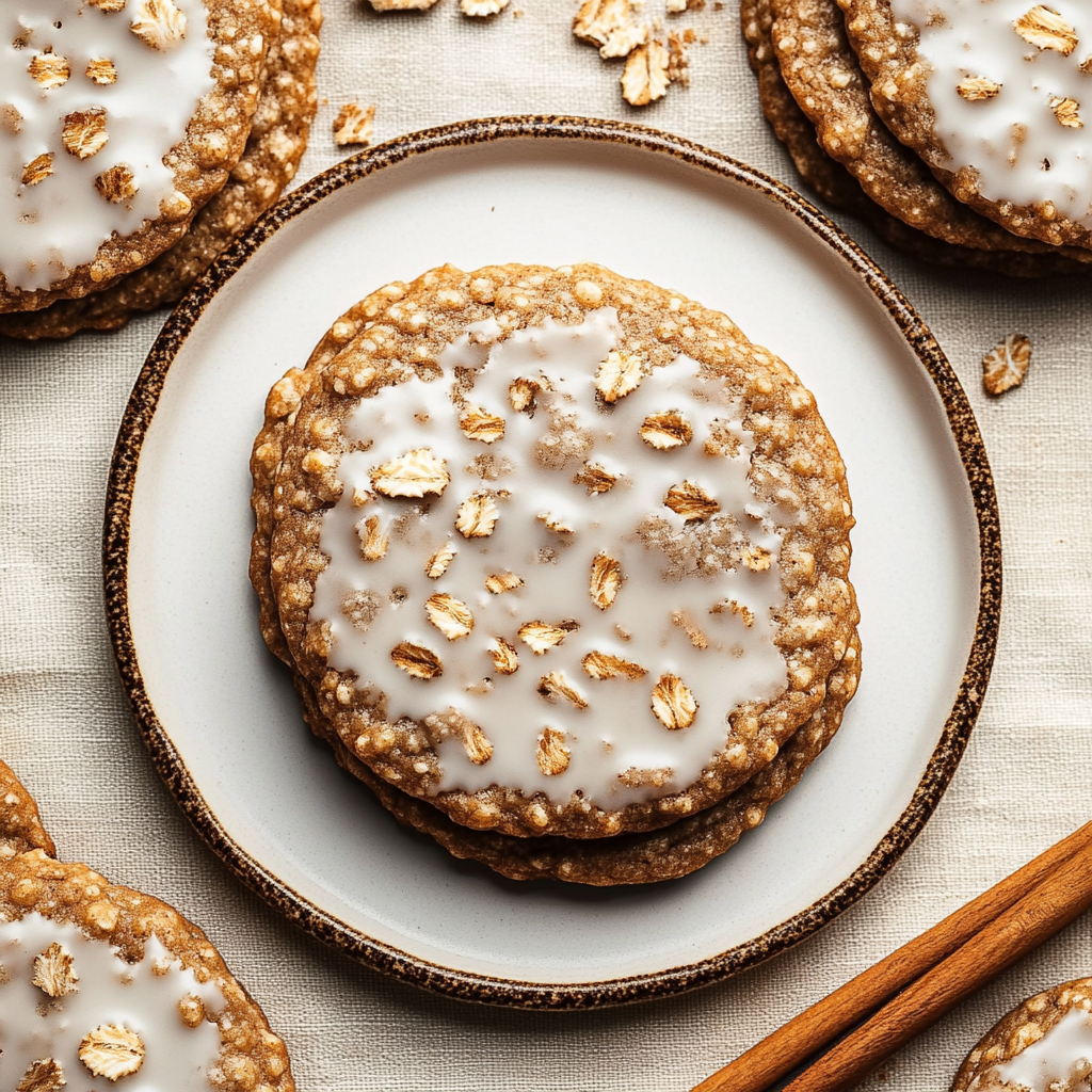 Iced Gingerbread Oatmeal Cookies