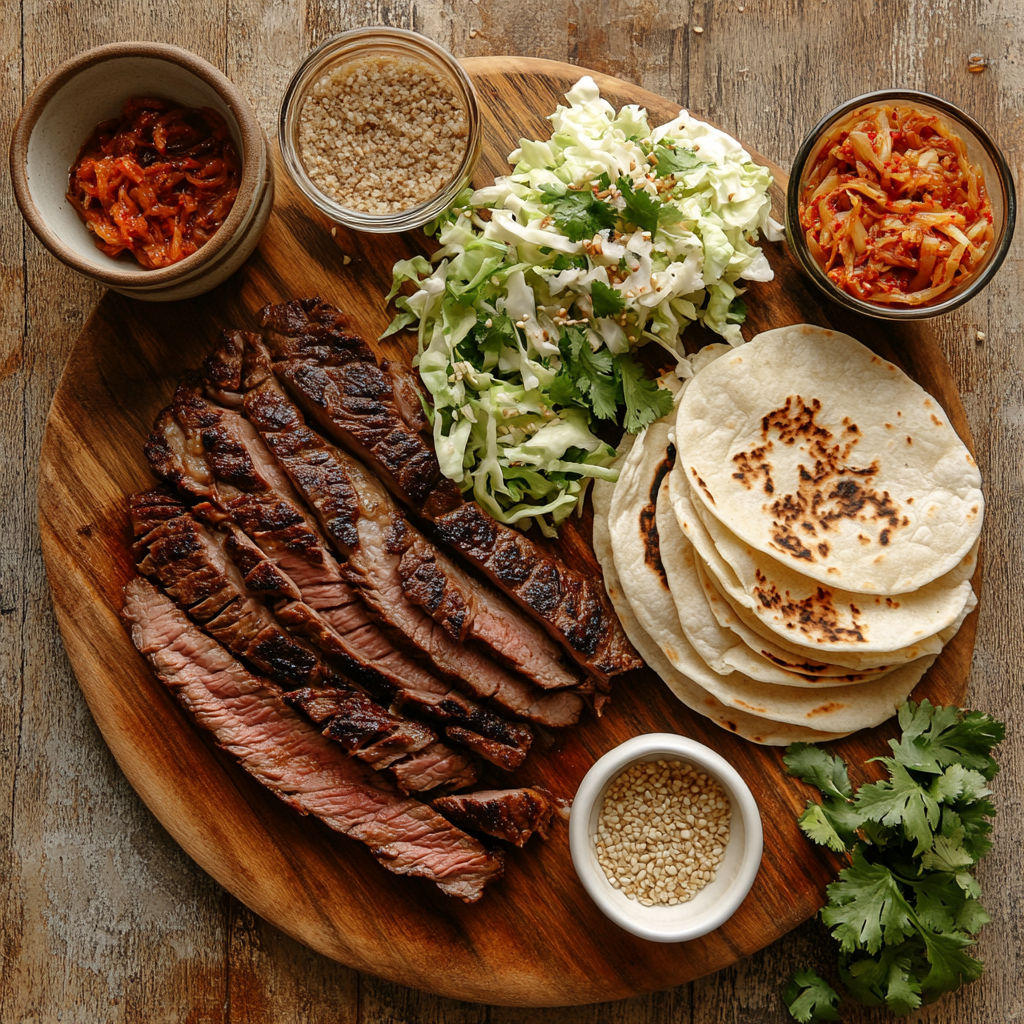 Korean Beef Steak Tacos ingredients