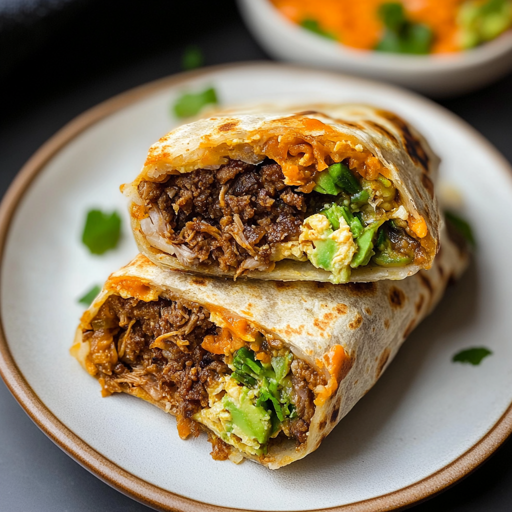 Korean Shredded Beef Burritos