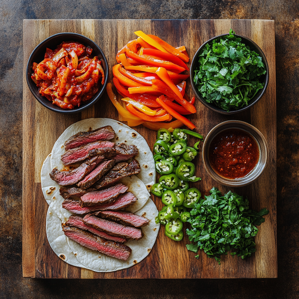 Korean Shredded Beef Burritos ingredients