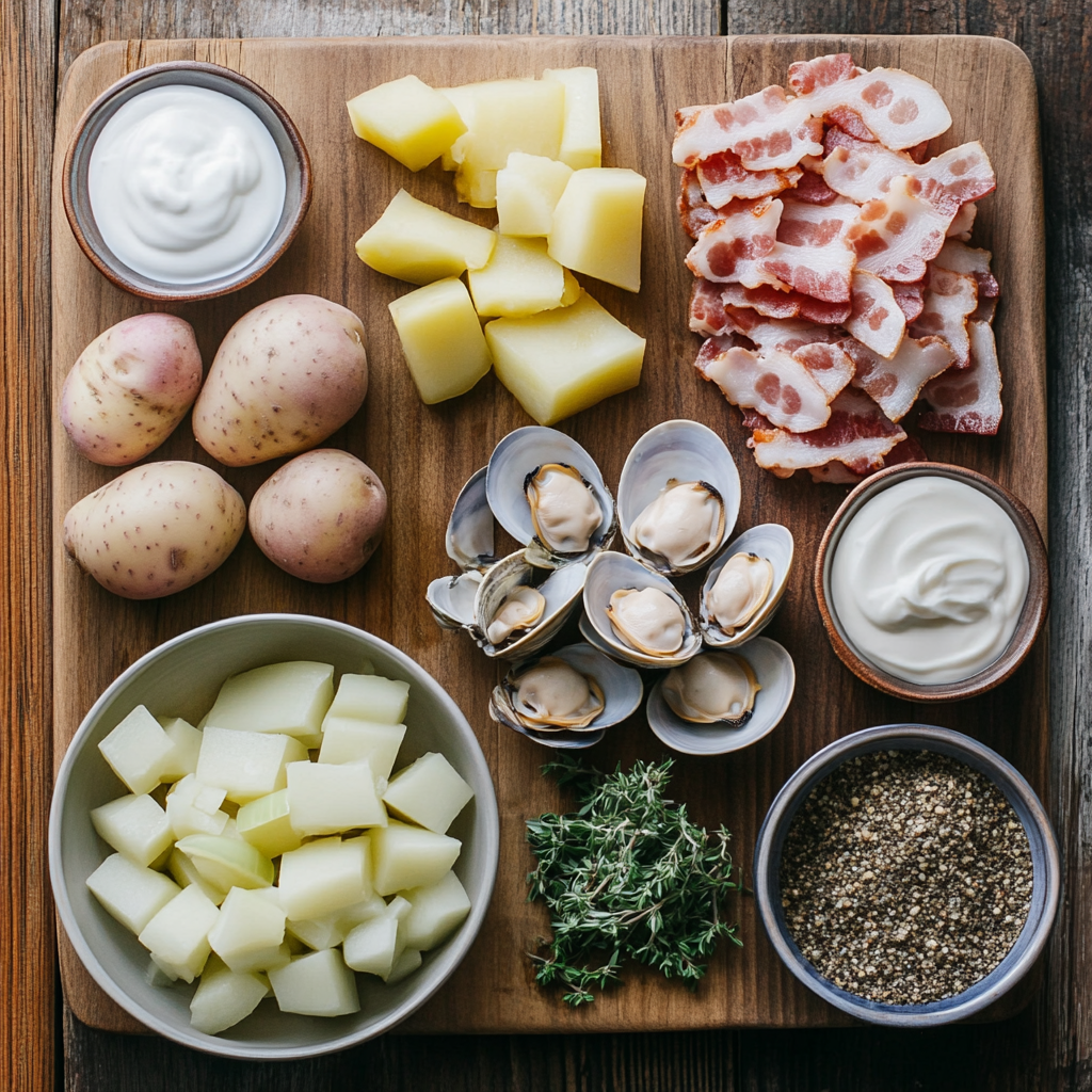 New England Clam Chowder ingredients