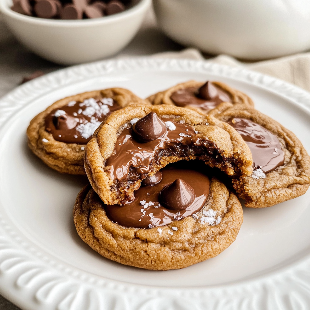 Nutella Stuffed Chocolate Chip Cookies