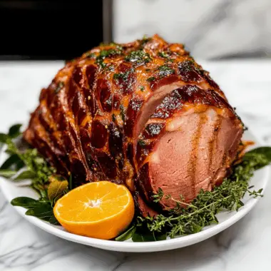 Perfectly Juicy Citrus Maple Glazed Ham 1
