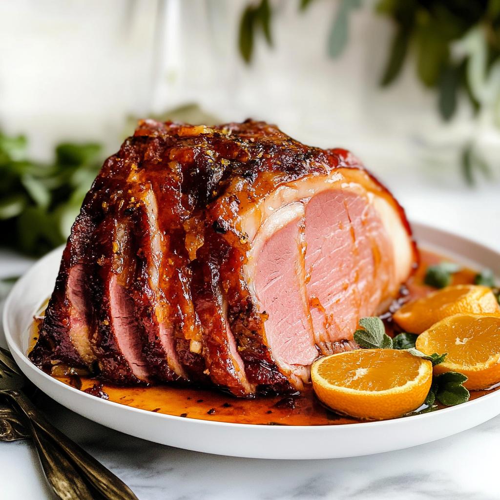 Perfectly Juicy Citrus & Maple Glazed Ham