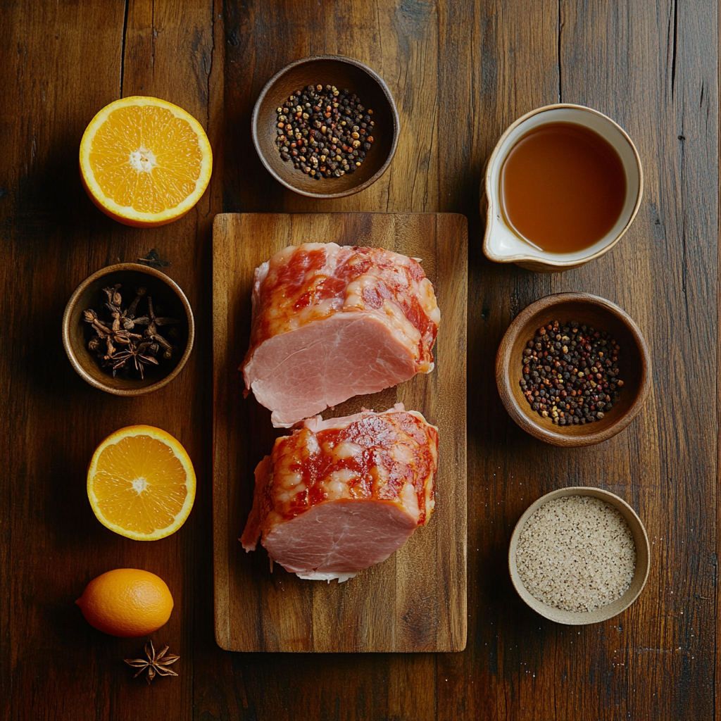 Perfectly Juicy Citrus & Maple Glazed Ham ingredients